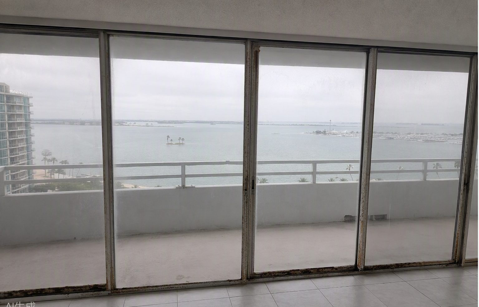 Balcony opening ready for a new impact sliding glass door system